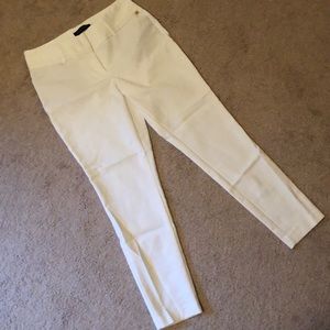 White straight leg pants
